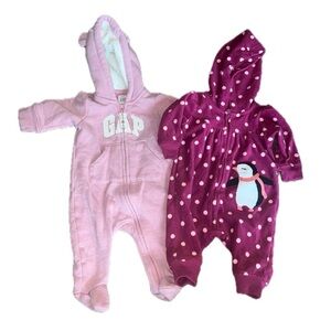 Fuzzy winter jumpsuit for baby girls